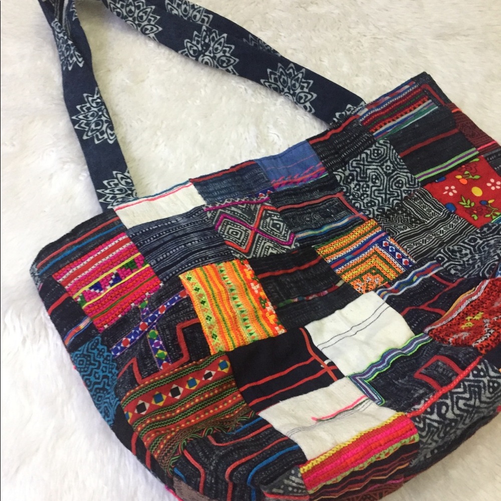 Colorful unique patchwork handmade bag - Picture 4 of 6